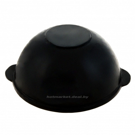 Казан узбекский чугунный 8л плоское дно с алюминиевой крышкой